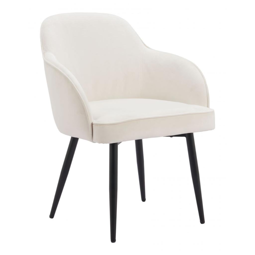 Zuo Modern Jolie Ivory Velvet Dining Chair 2PC