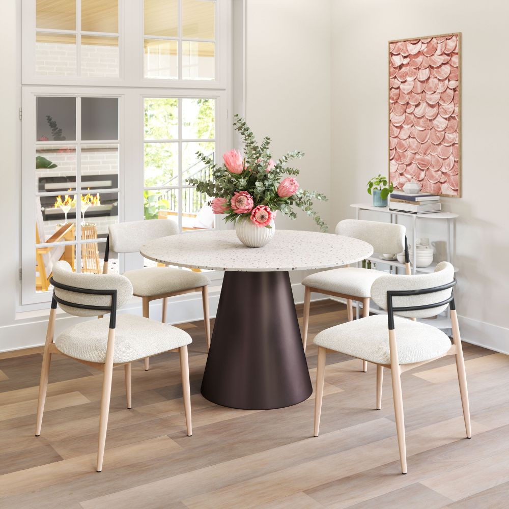 Zuo Modern Jorf Wood Top Round Dining Table
