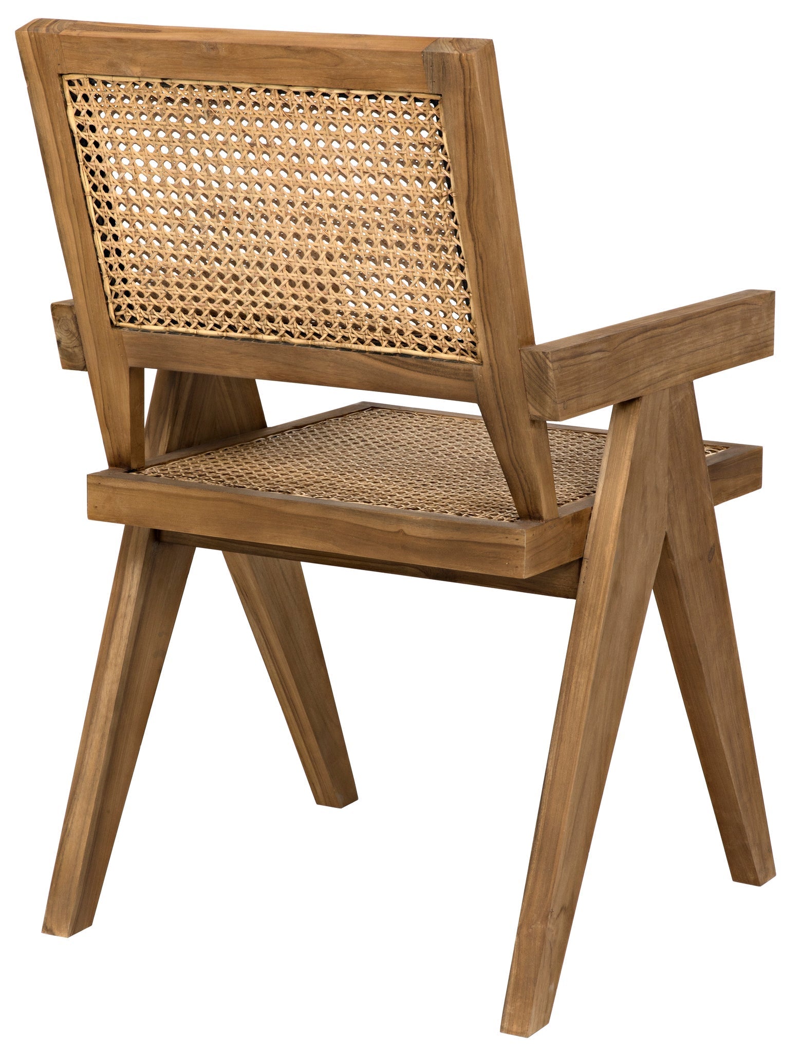 Jude Teak Wood Black Arm Chair with Caning-Club Chairs-Noir-Sideboards and Things