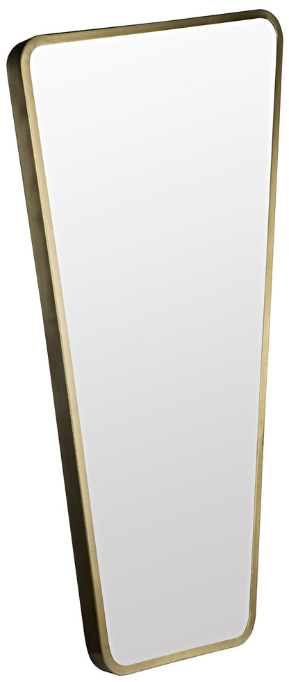 Juliet Steel Vertical Mirror With Brass Finish-Wall Mirrors-Noir-Sideboards and Things