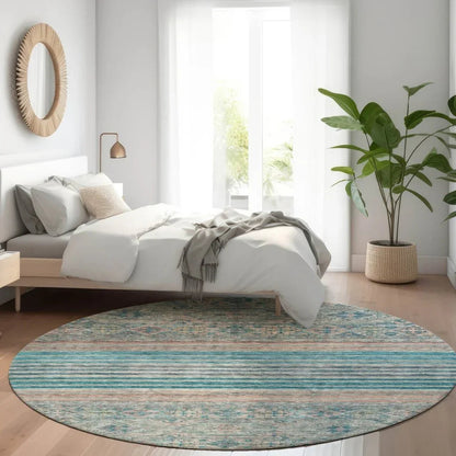 LOOMLAN Rugs Julissara Teal Washable Indoor-Outdoor Rug