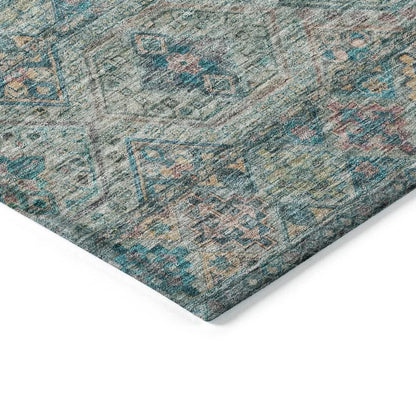 LOOMLAN Rugs Julissara Teal Washable Indoor-Outdoor Rug