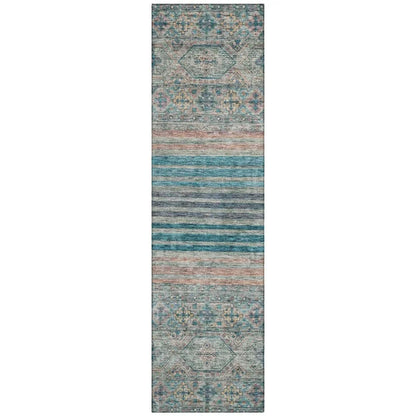 LOOMLAN Rugs Julissara Teal Washable Indoor-Outdoor Rug