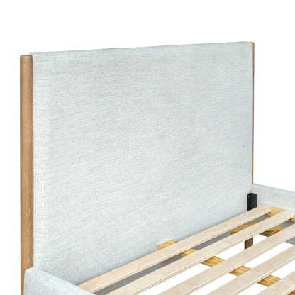 Kamelia White Fabric Bed