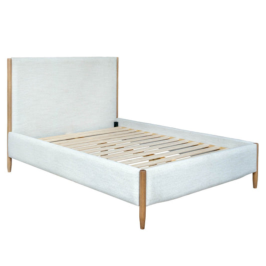Kamelia White Fabric Bed