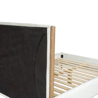 Kamelia White Fabric Bed