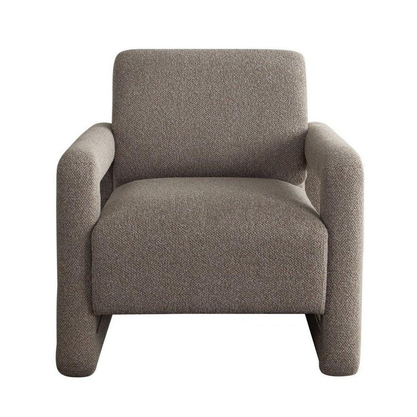 Kona Mink Fabric Open Arm Accent Chair - Upholstered, Heirloom Quality