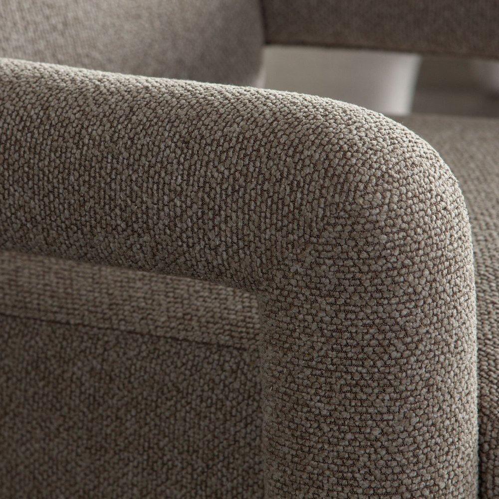 Kona Mink Fabric Open Arm Accent Chair - Upholstered, Heirloom Quality - view 6