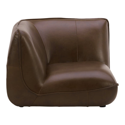 Zeppelin Top Grain Brown Leather Corner Chair