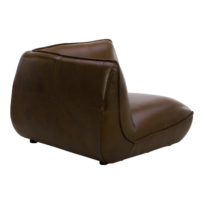 Zeppelin Top Grain Brown Leather Corner Chair