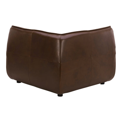 Zeppelin Top Grain Brown Leather Corner Chair