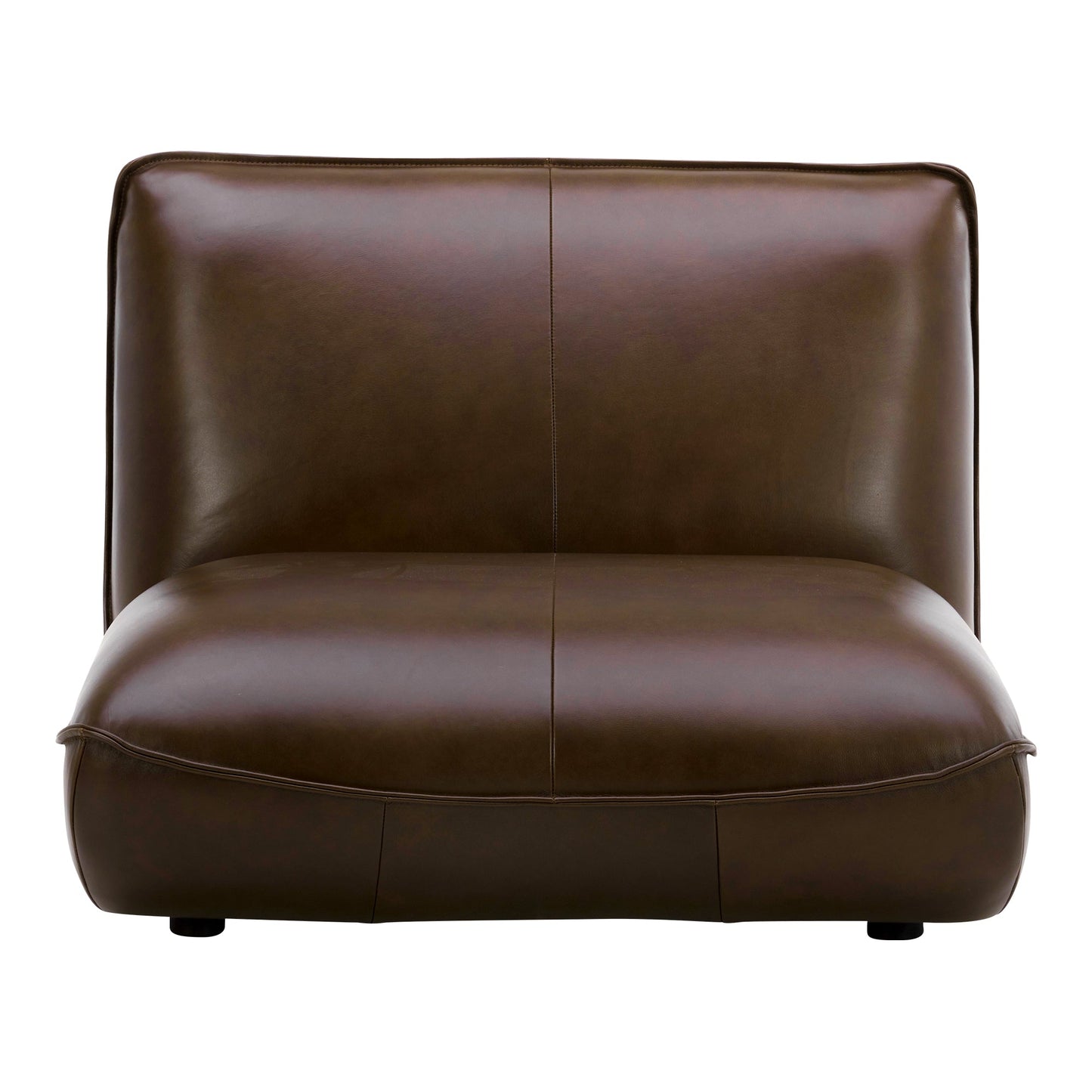 Zeppelin Top Grain Brown Leather Slipper Chair