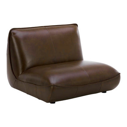 Zeppelin Top Grain Brown Leather Slipper Chair