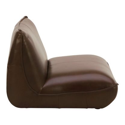 Zeppelin Top Grain Brown Leather Slipper Chair