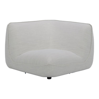 Zeppelin Polyester Upholstered White Corner Chair