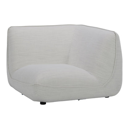 Zeppelin Polyester Upholstered White Corner Chair