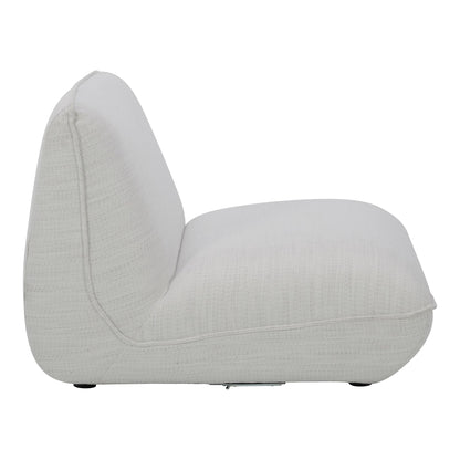 Zeppelin Polyester Upholstered White Slipper Chair