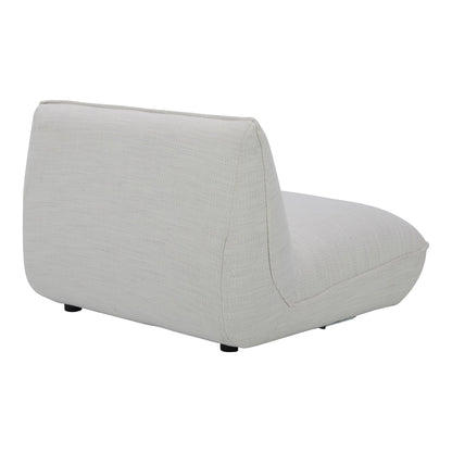 Zeppelin Polyester Upholstered White Slipper Chair