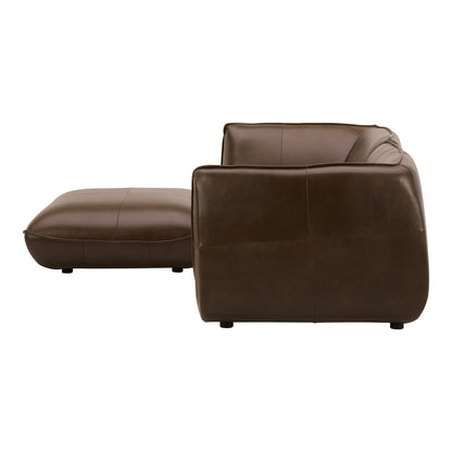 Zeppelin Nook Top Grain Brown Leather Modular Sectional