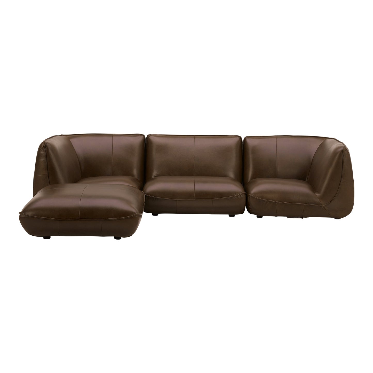 Zeppelin Lounge Top Grain Brown Leather Modular Sectional