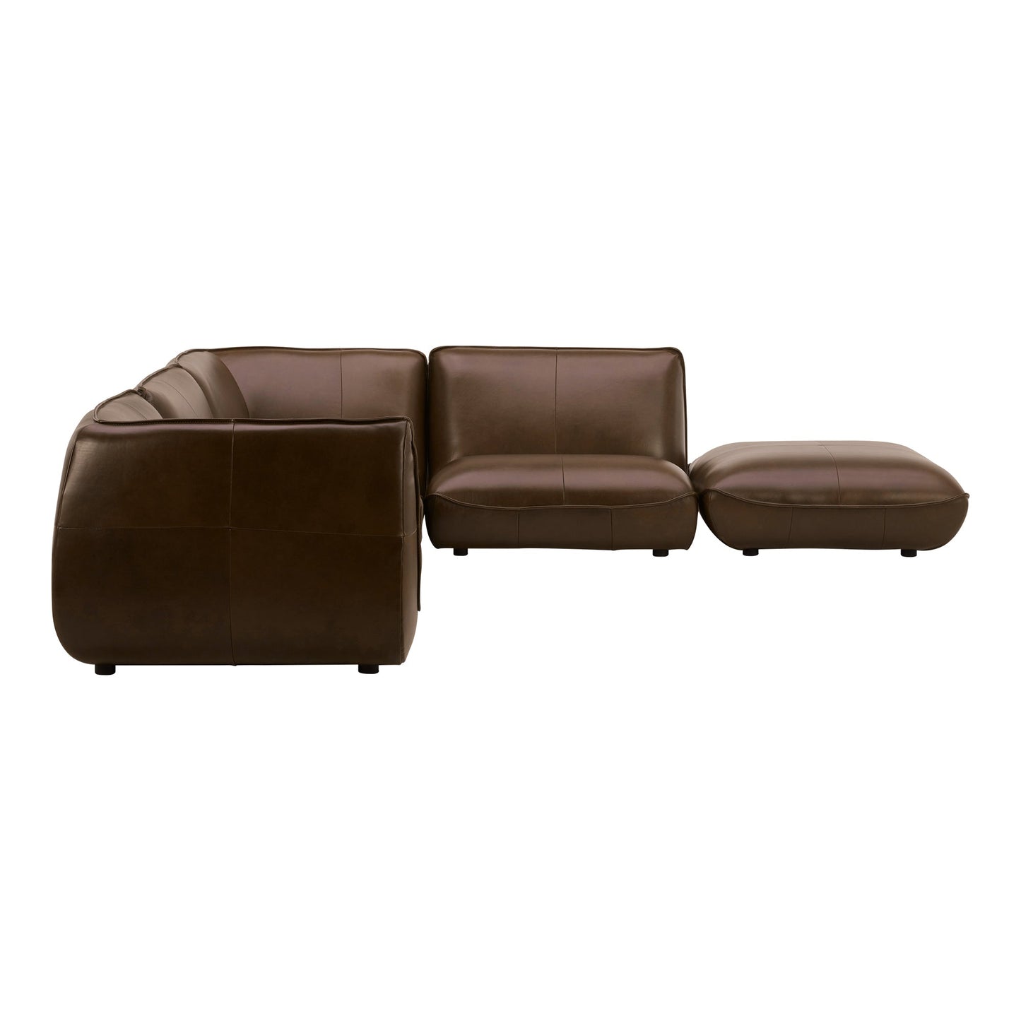 Zeppelin Lounge Top Grain Brown Leather Modular Sectional