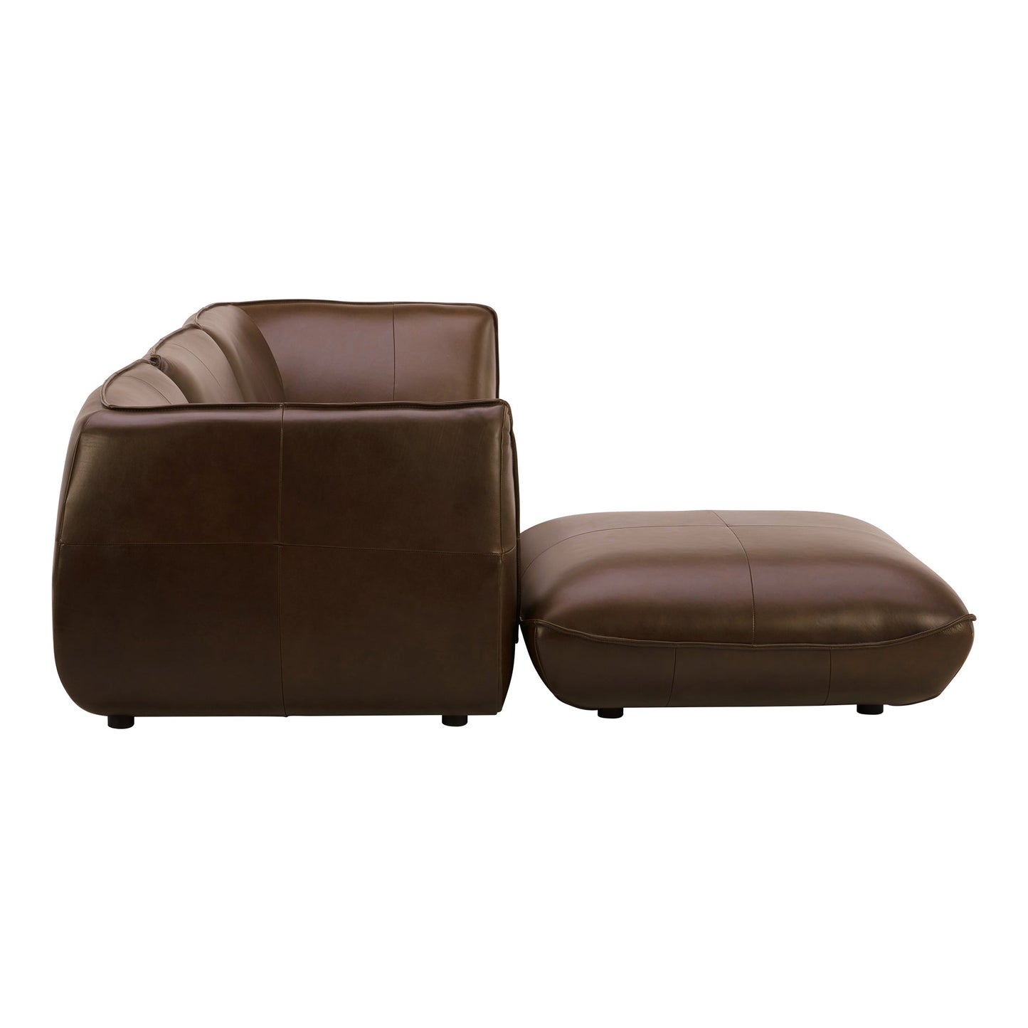 Zeppelin Lounge Top Grain Brown Leather Modular Sectional