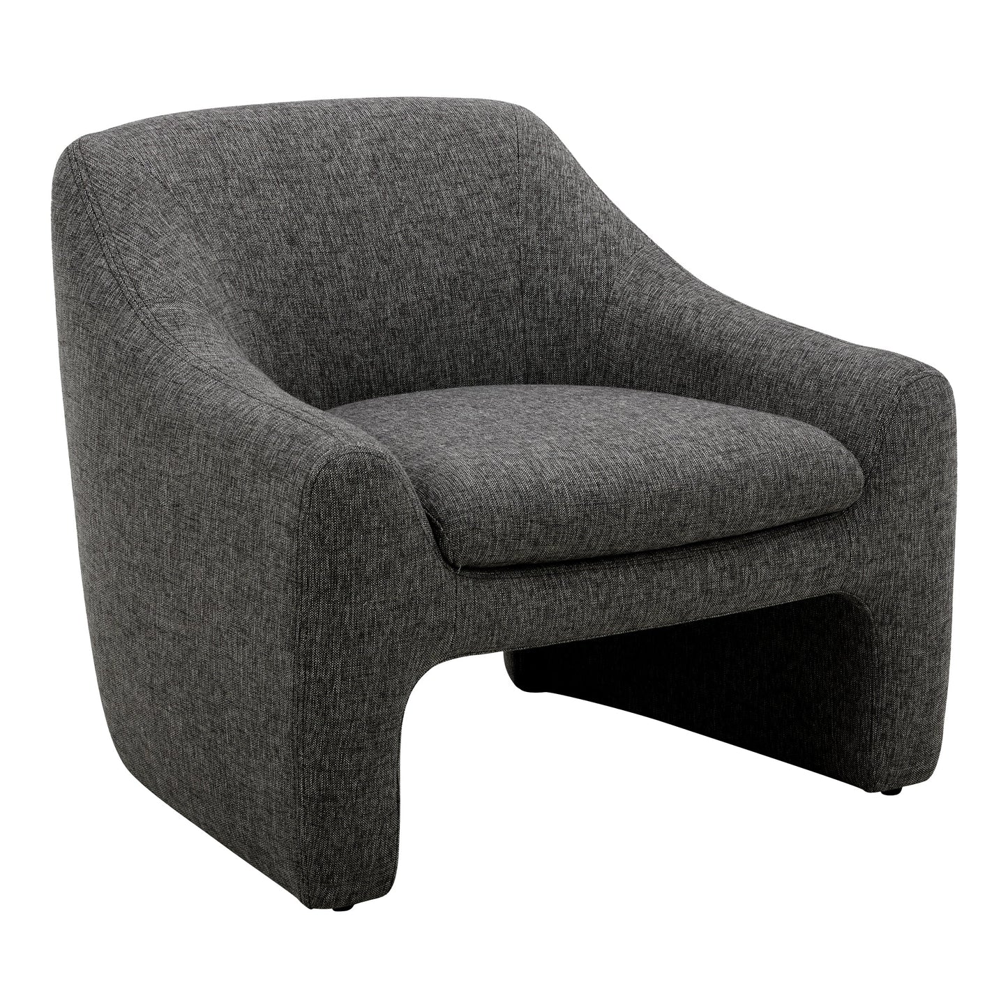 Kenzie Polyester Upholstered Grey Armless Accent Chair