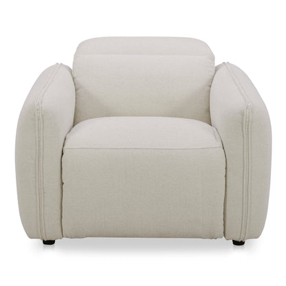 Eli Power Polyester and Solid Wood Ivory Recliner Arm Chair