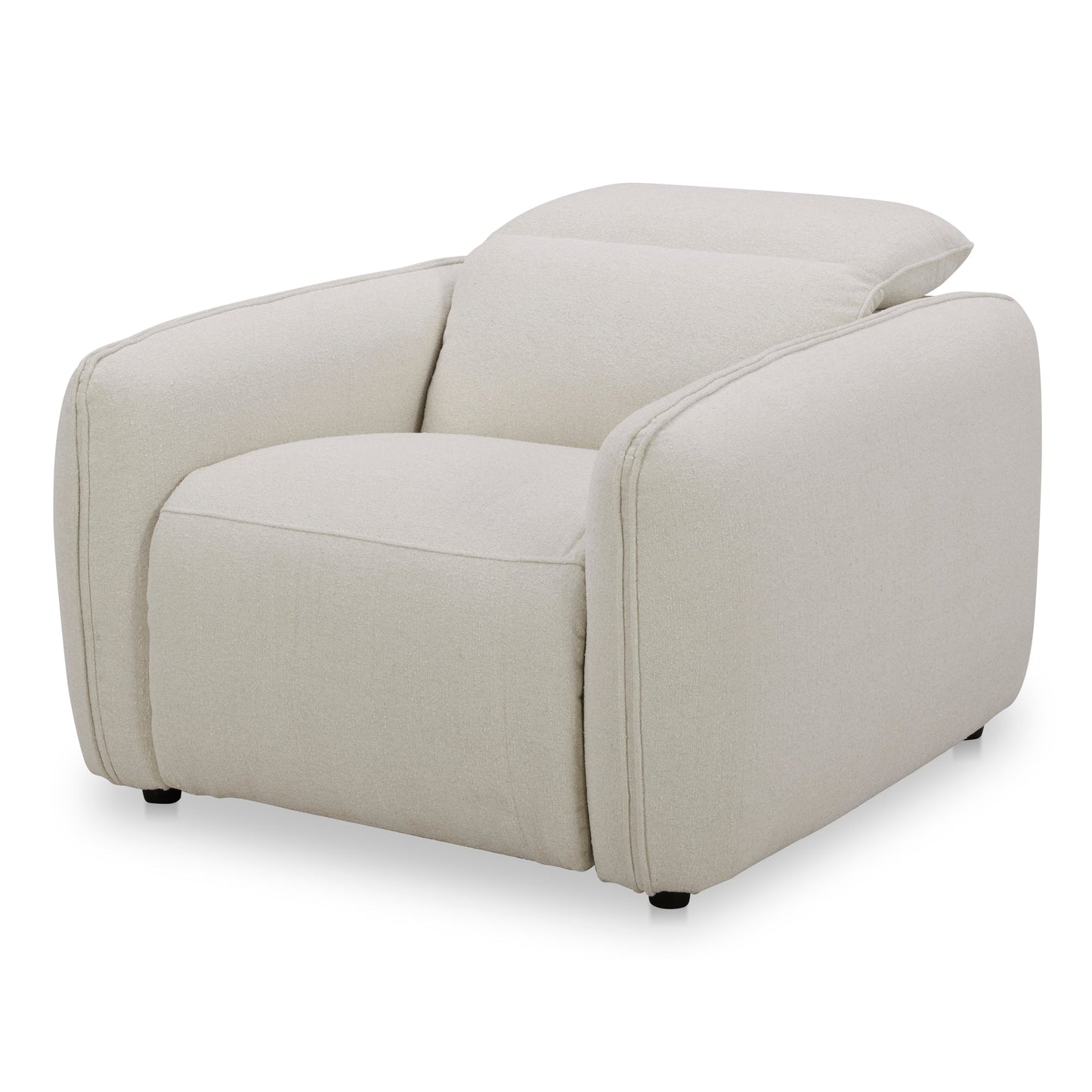 Eli Power Polyester and Solid Wood Ivory Recliner Arm Chair