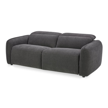 Eli Power Polyester and Solid Wood Dark Grey Recliner Sofa