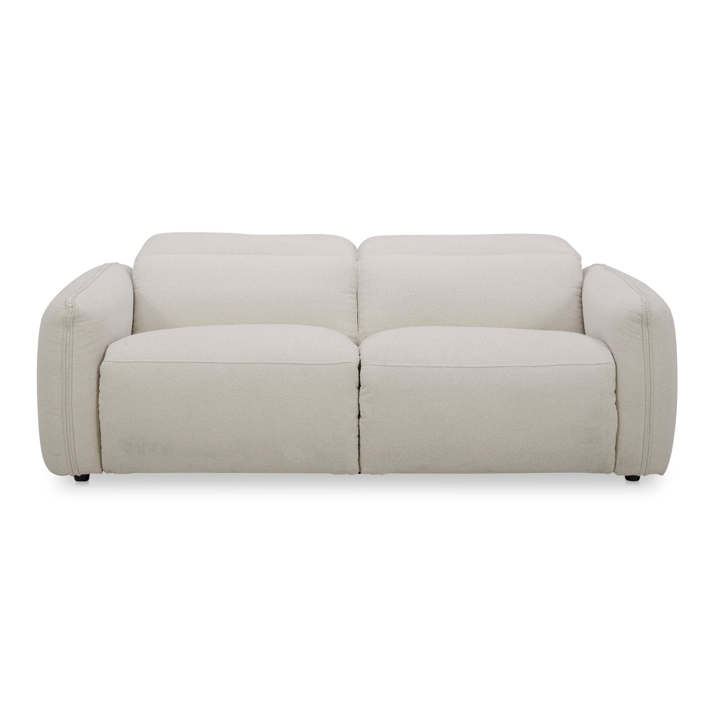 Eli Power Polyester and Solid Wood Ivory Recliner Sofa