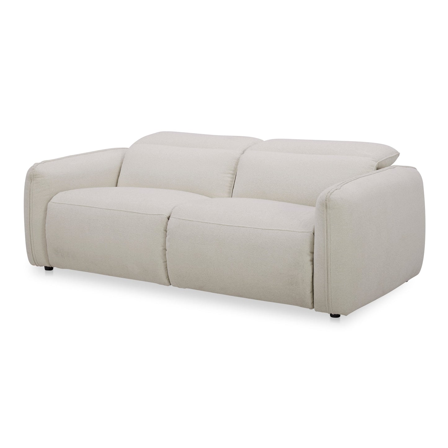 Eli Power Polyester and Solid Wood Ivory Recliner Sofa