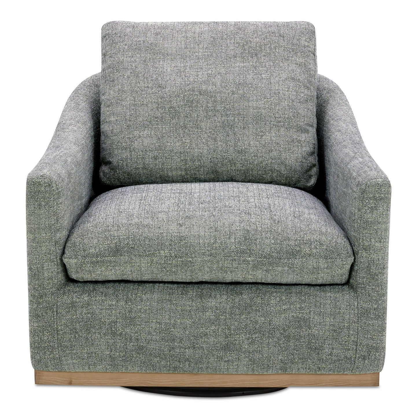 Linden Polyester and Pine Wood Grey Swivel Arm Chair