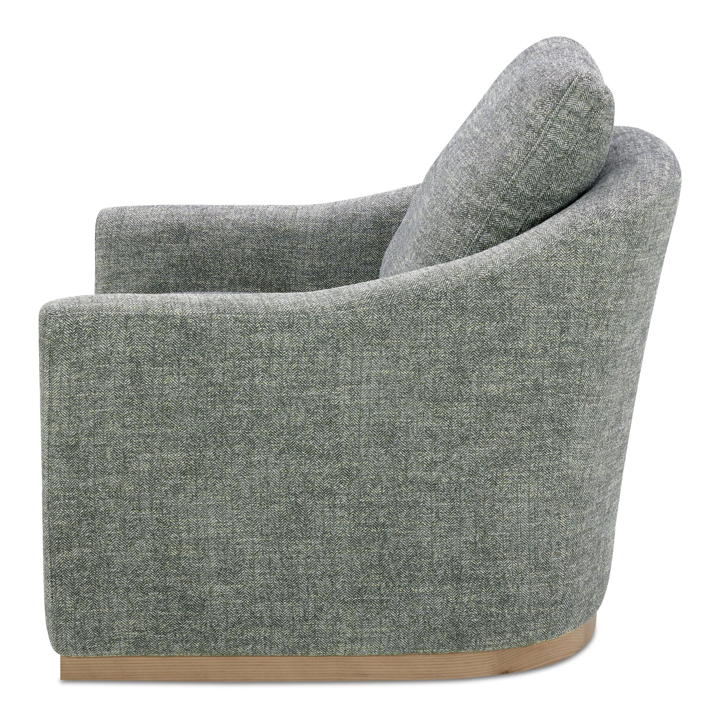 Linden Polyester and Pine Wood Grey Swivel Arm Chair