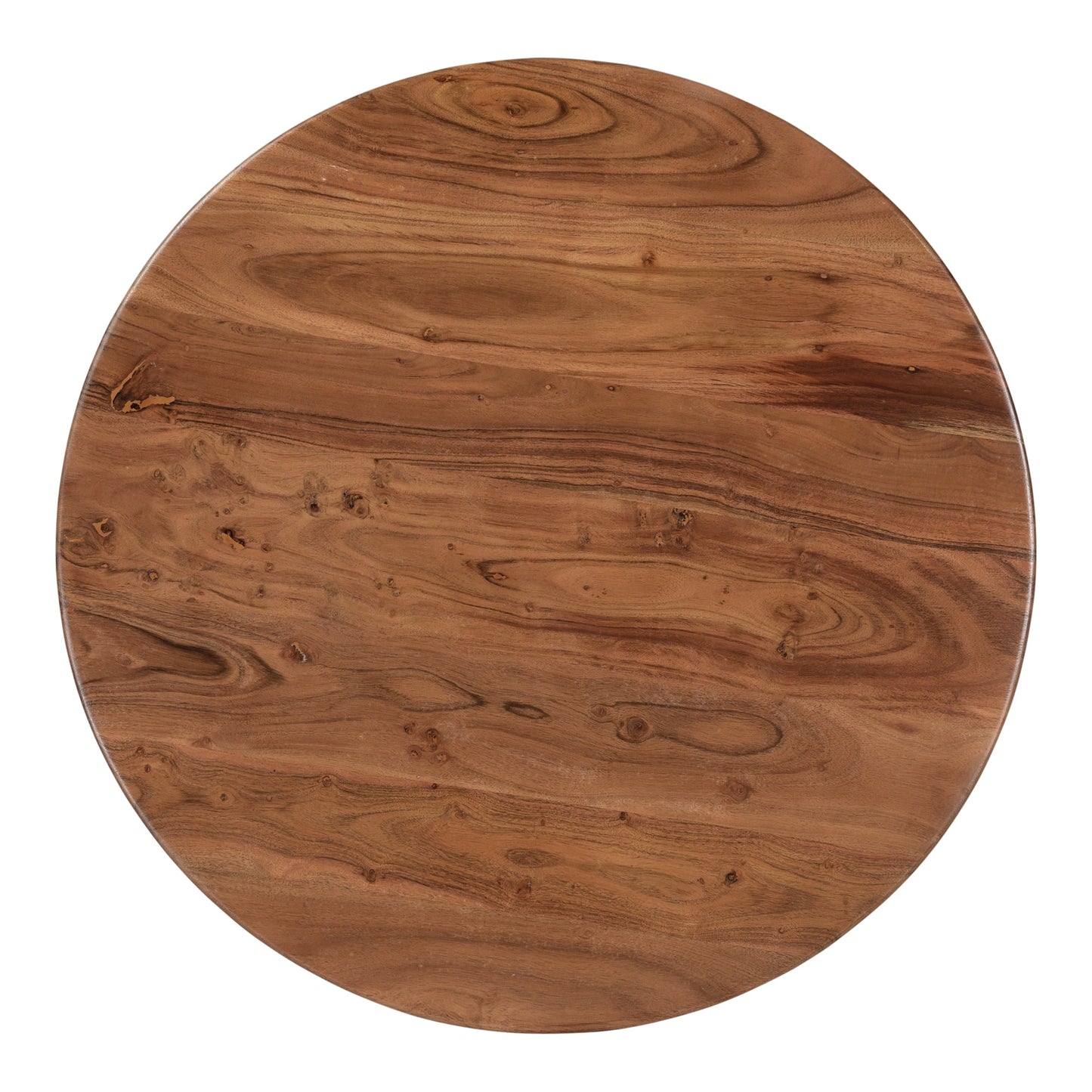 Nels Acacia Wood Brown Round Coffee Table