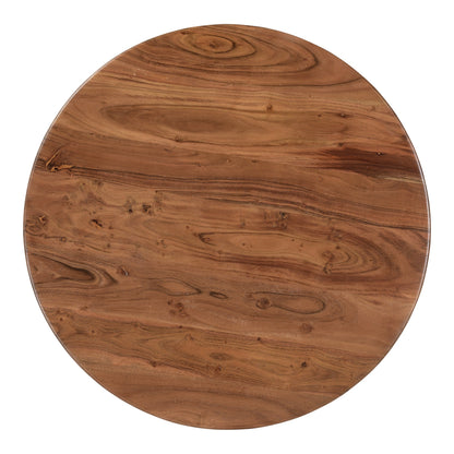 Nels Acacia Wood Brown Round Coffee Table