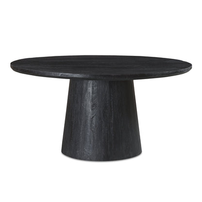 Cember Solid Mango Wood Black Round Dining Table