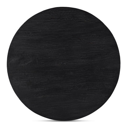 Cember Solid Mango Wood Black Round Dining Table