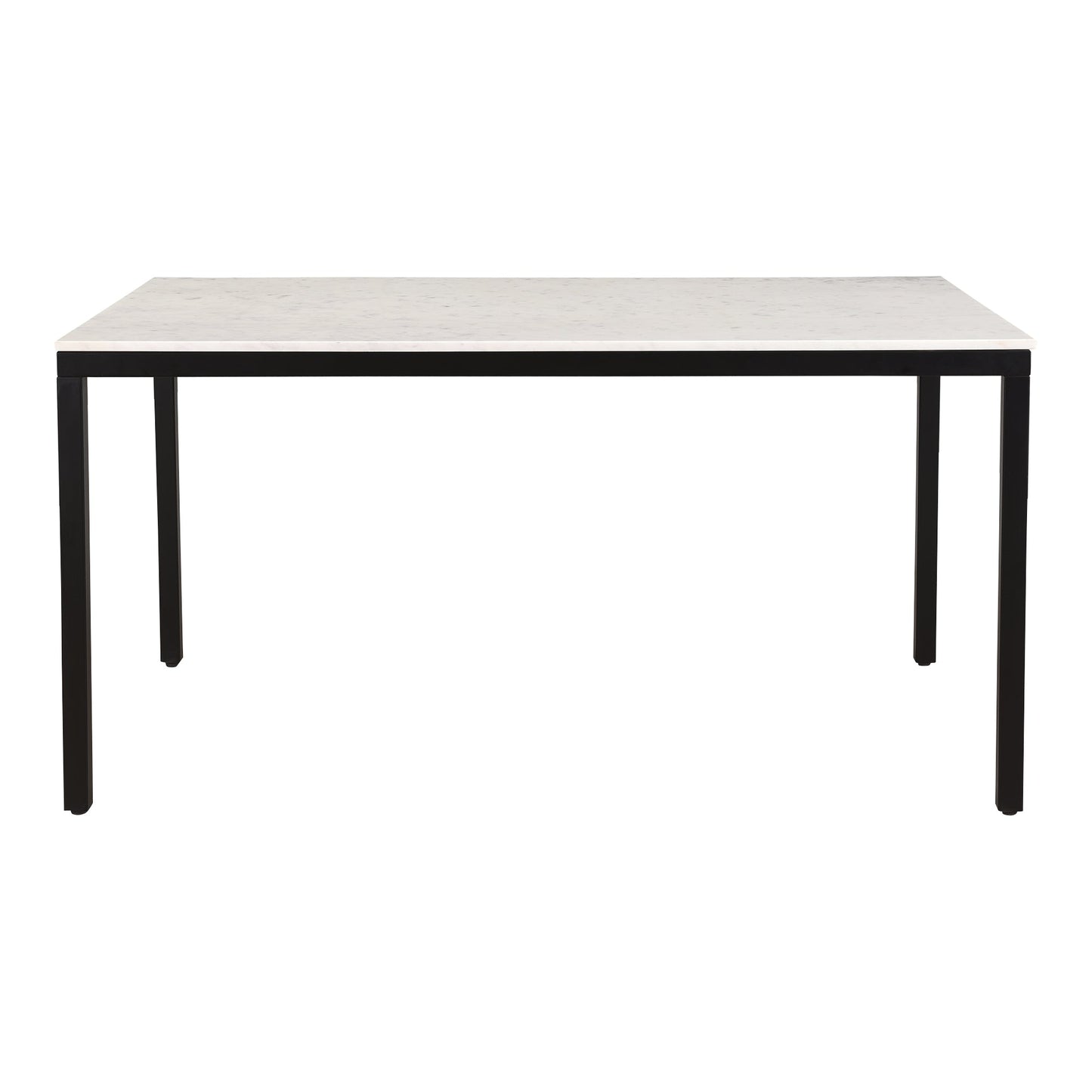 Parson Marble and Iron White Rectangular Dining Table