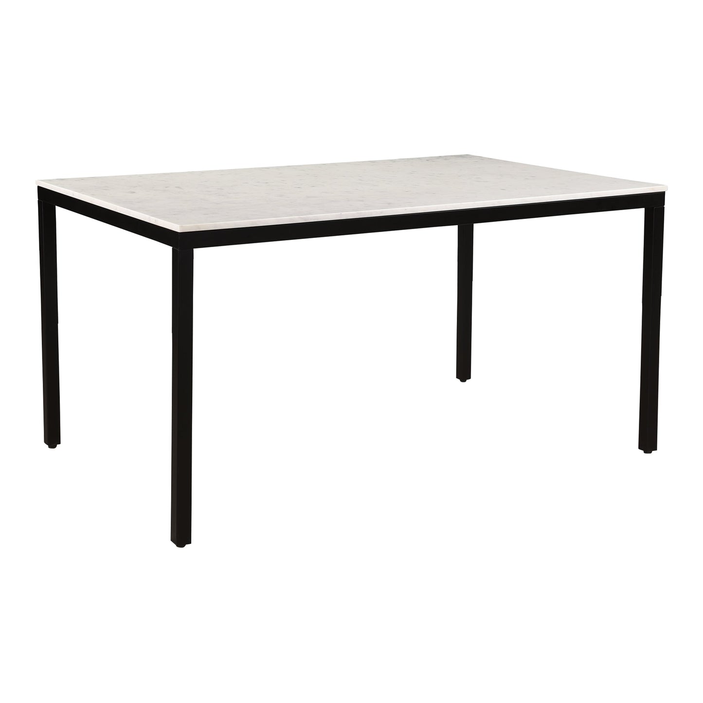 Parson Marble and Iron White Rectangular Dining Table