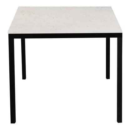 Parson Marble and Iron White Rectangular Dining Table