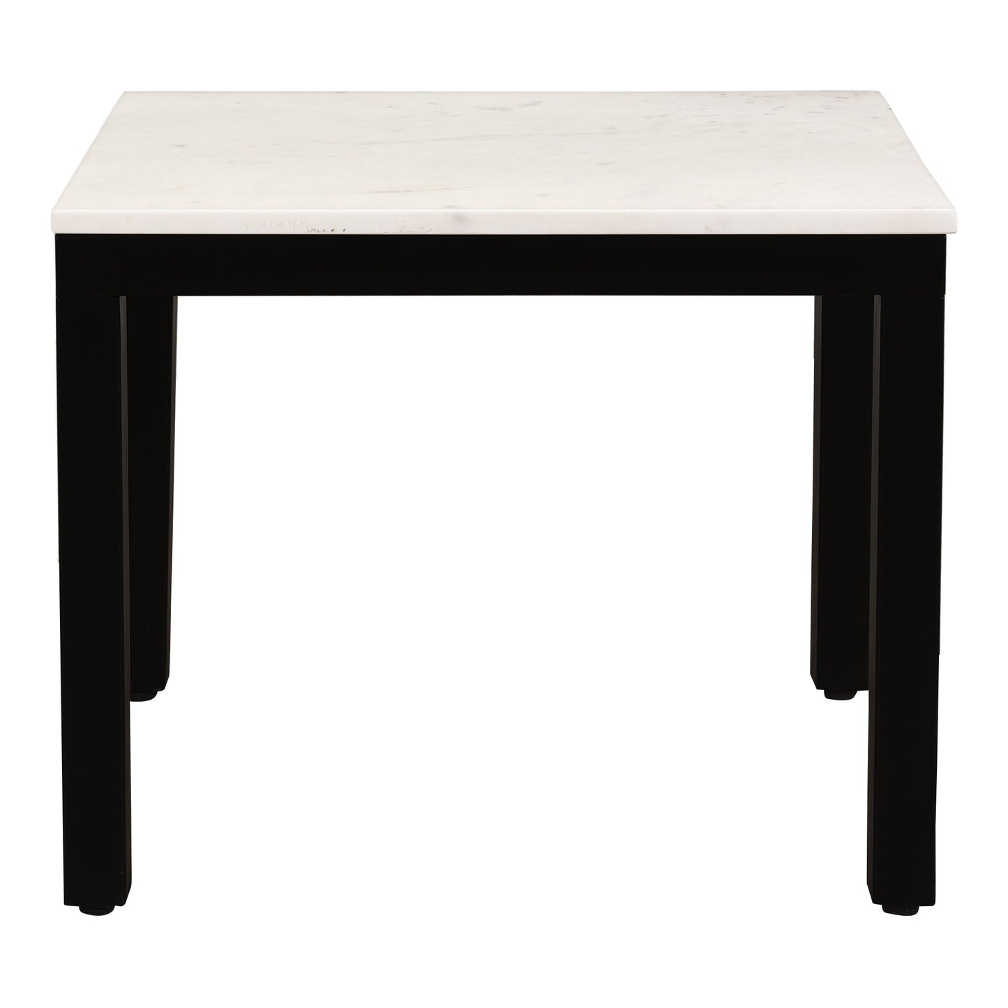 Parson Marble and Iron White Rectangular Side Table