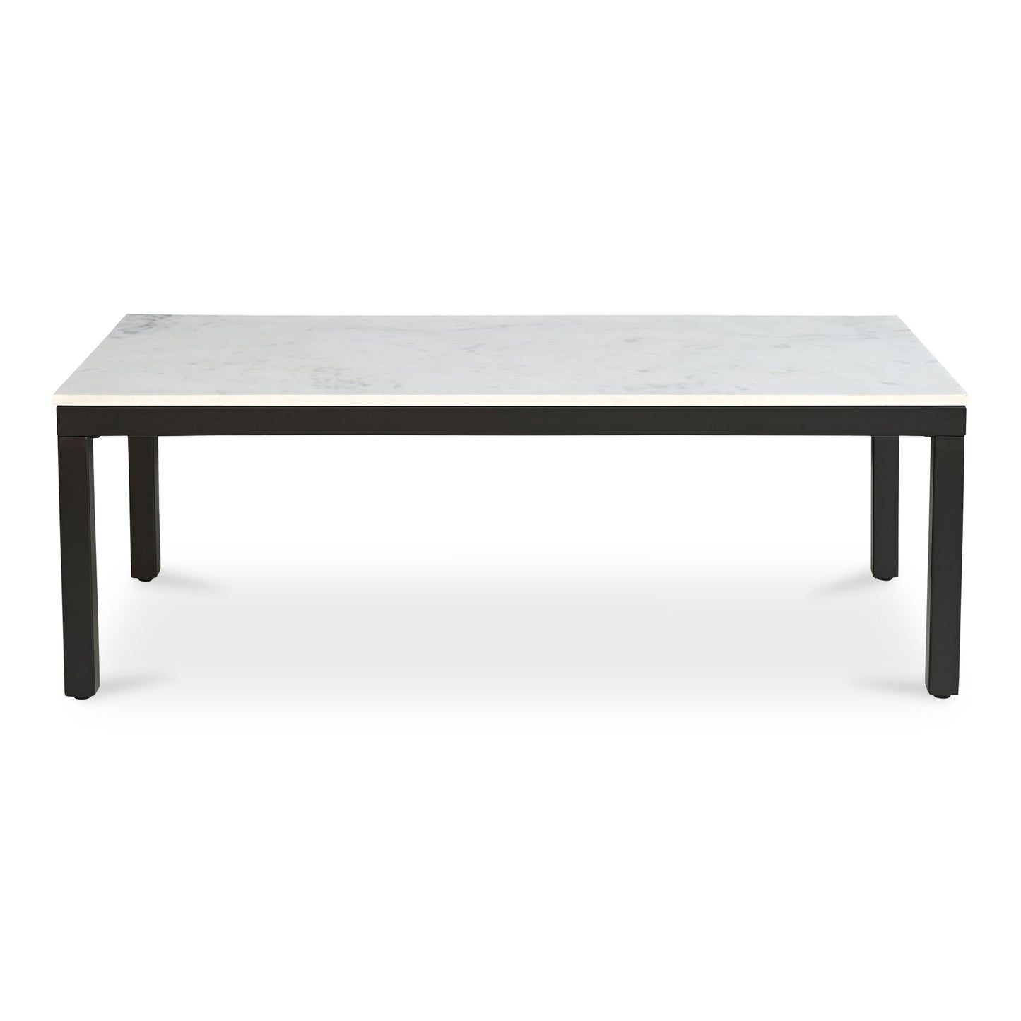 Parson Marble and Iron White Rectangular Coffee Table