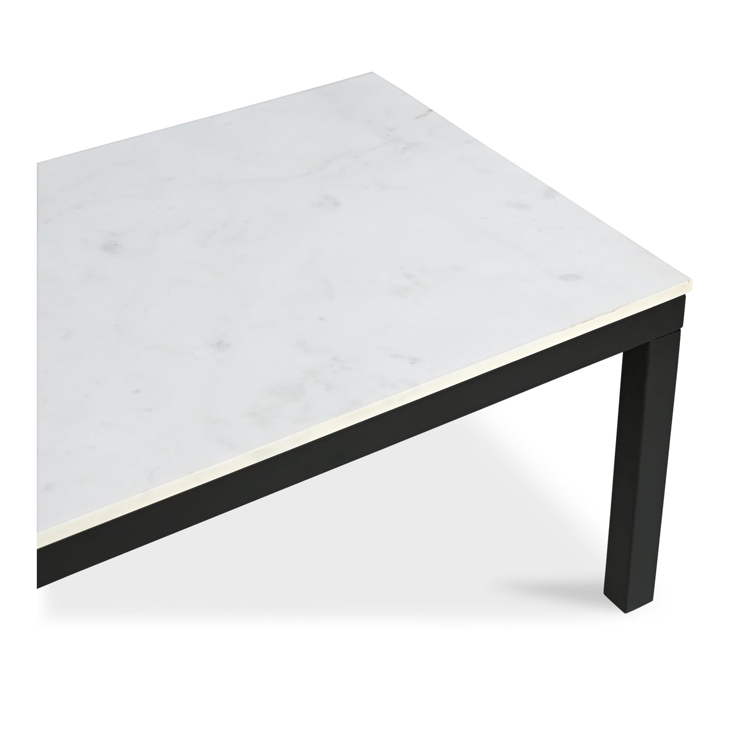 Parson Marble and Iron White Rectangular Coffee Table