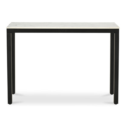 Parson Marble and Iron White Rectangular Console Table