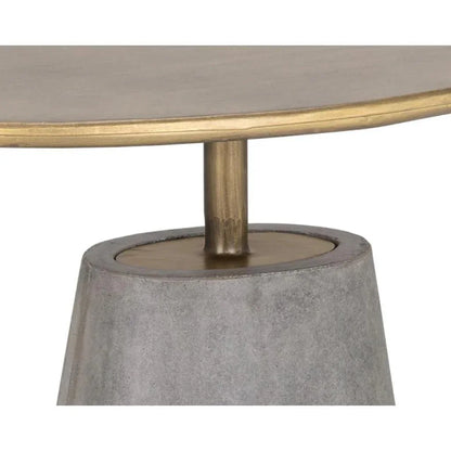 SUNPAN Kadin Concrete Based Steel Oval Side Table