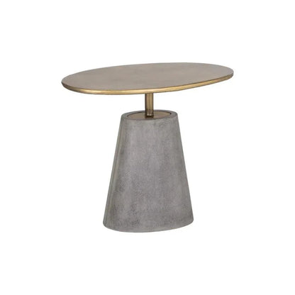 SUNPAN Kadin Concrete Based Steel Oval Side Table