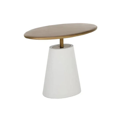 SUNPAN Kadin Concrete Based Steel Oval Side Table