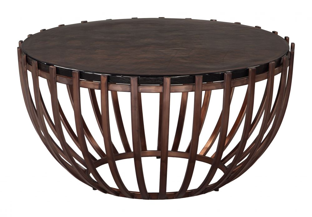 Zuo Modern Kafig Iron Frame Round Coffee Table