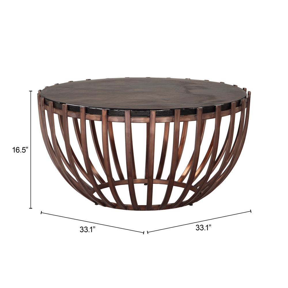 Zuo Modern Kafig Iron Frame Round Coffee Table